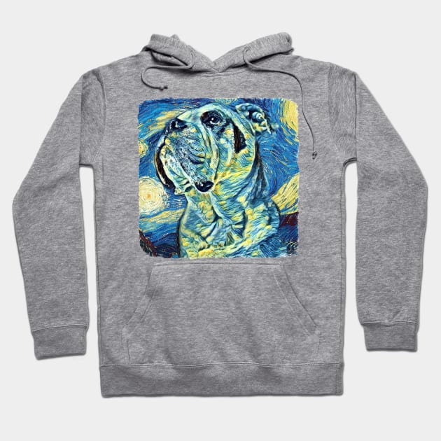 Weird BullDog Van Gogh Style Hoodie by todos